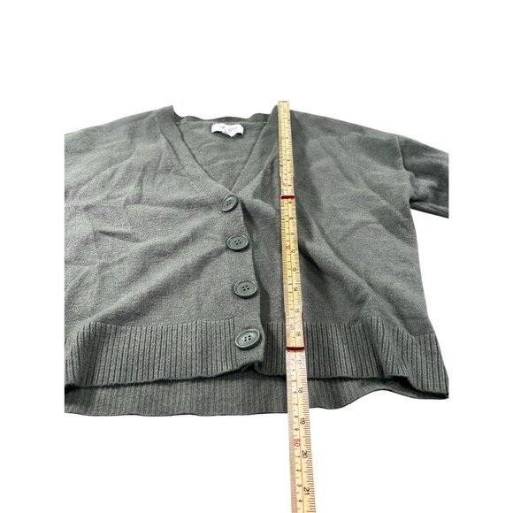 Nine West Womens Cropped Button-Up Cardigan Sweater S Gray Lightweight Knit - Picture 8 of 8